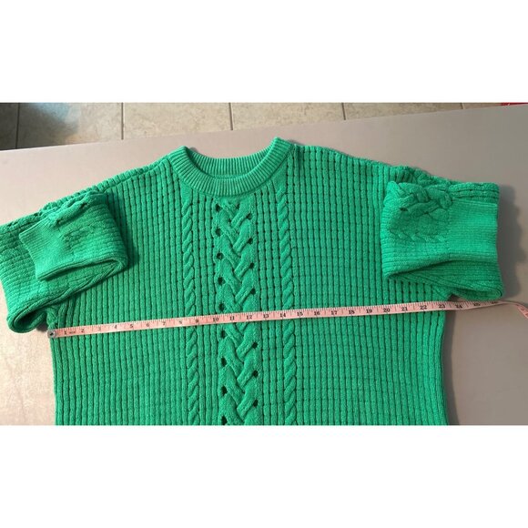 On 34th Women Green Long Sleeve Cable Knit Sweater Size XL - Picture 4 of 6